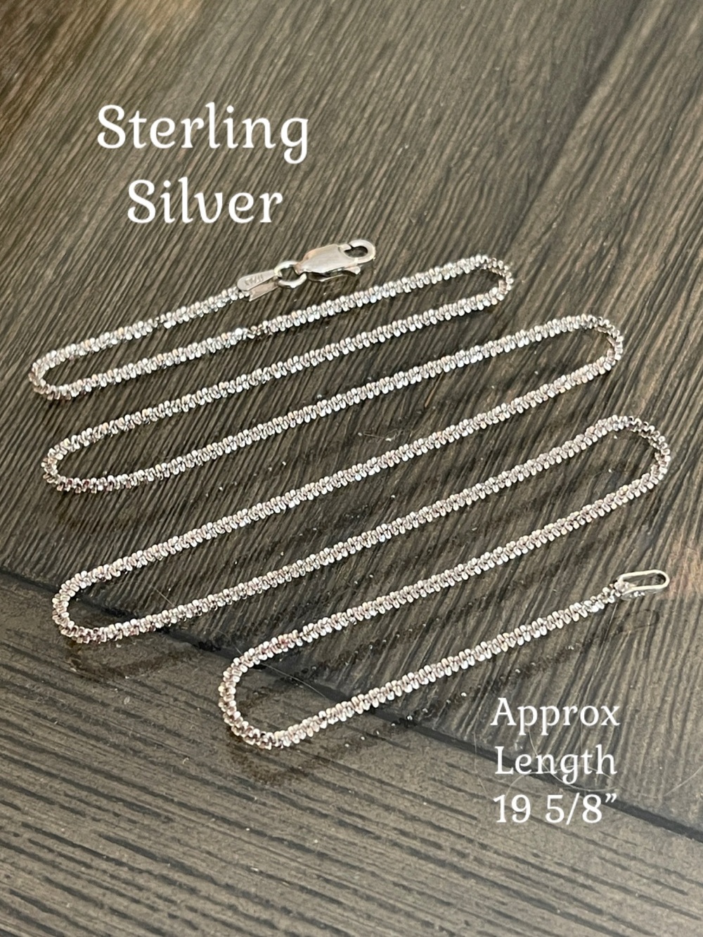 Vintage YGI Italy Sterling Silver Popcorn Chain Necklace 19 5/8”
